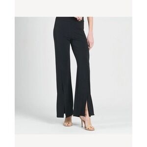 Clara Sun Woo Black Pull On Front Slit Pants XL